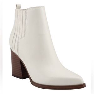Marc Fisher ivory pointed toe block,heel ankle boots,women’s,size 6.5 M